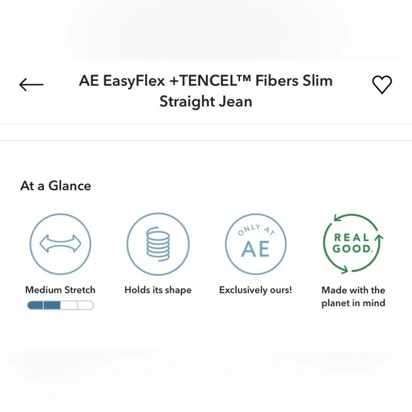 AE EasyFlex +TENCELT™ Fibers Slim Straight Jean Never worn. Excellent condition. - Picture 9 of 15